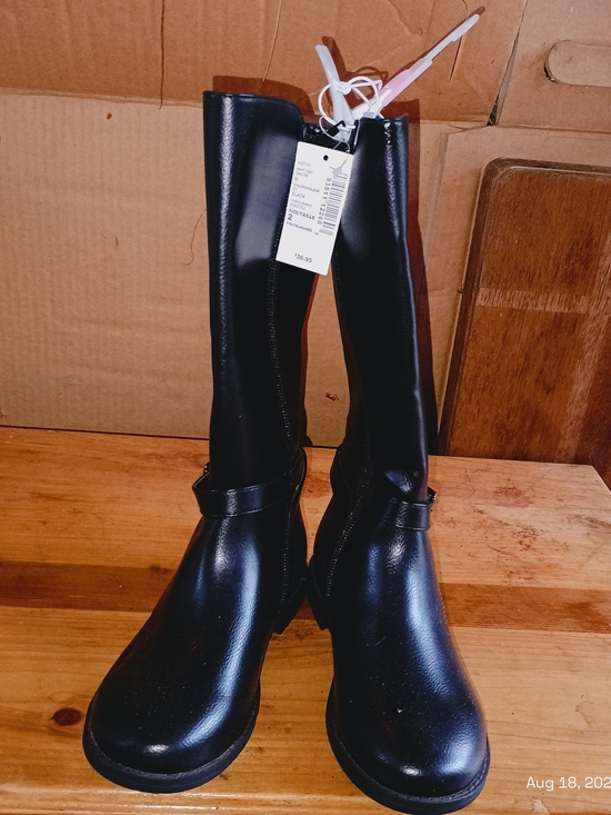 The Children's Place Other - The Children's Place Black Tall Zip Boots for Girls Size 2